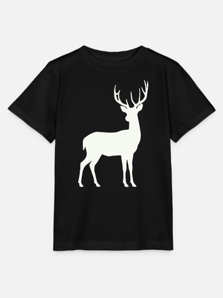 Hirschsilhouette im Mondlicht - Stanley/Stella Kinder T-Shirt MINI CREATOR - Schwarz