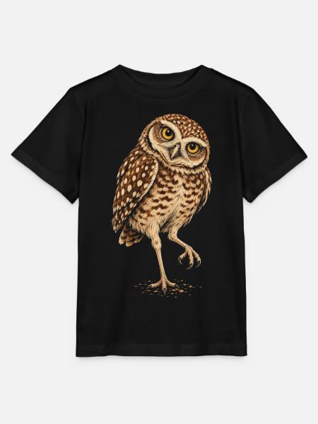 Kaninchenkauz – Burrowing Owl Illustration - Stanley/Stella Kinder T-Shirt MINI CREATOR - Schwarz