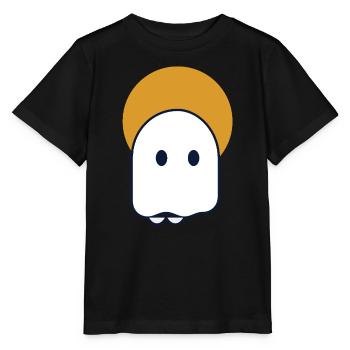 Moon Ghost – Minimaler Geist in Mondsichel - Stanley/Stella Kinder T-Shirt MINI CREATOR  - Schwarz - Vorne - Mikhail (115cm)