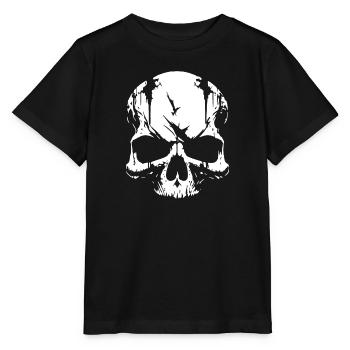 Totenkopf Pirat Rebell - Stanley/Stella Kinder T-Shirt MINI CREATOR  - Schwarz - Vorne - Mikhail (115cm)