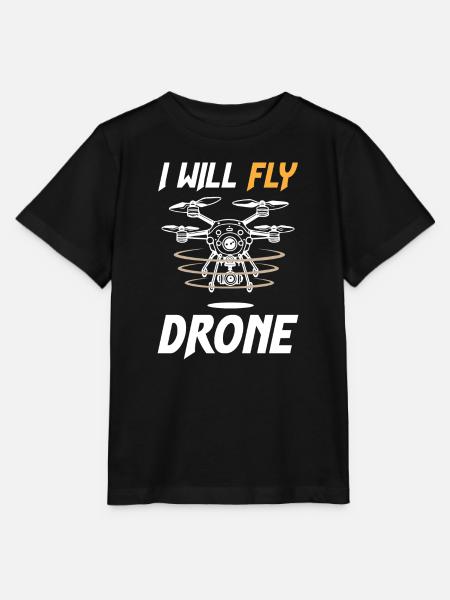 I Will Fly Drone - Stanley/Stella Kinder T-Shirt MINI CREATOR - Schwarz