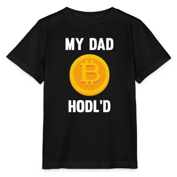 MON PAPA HODL'D Bitcoin - T-shirt bio MINI CREATOR Stanley/Stella Enfant - noir - Devant - Mikhail (115cm)
