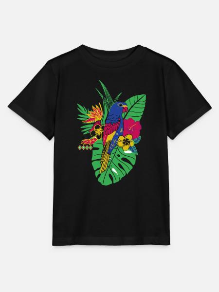 gaya fleur perroquet - T-shirt bio MINI CREATOR Stanley/Stella Enfant - noir