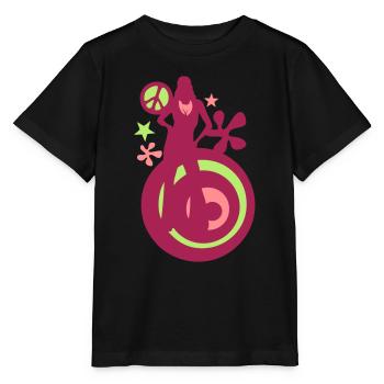 70 years13 seventies disco peace love power - Stanley/Stella MINI CREATOR Kids’ T-Shirt - black - Front - Mikhail (115cm)