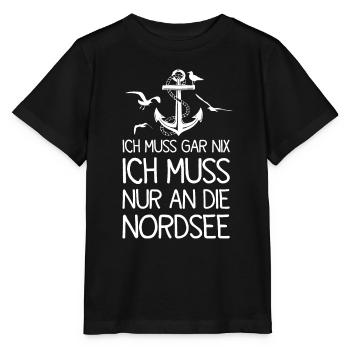 Ich will an die Nordsee Norddeutschland - Stanley/Stella Kinder T-Shirt MINI CREATOR  - Schwarz - Vorne - Mikhail (115cm)