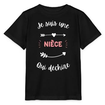 Je suis une nièce qui déchire - T-shirt bio MINI CREATOR Stanley/Stella Enfant - noir - Devant - Mikhail (115cm)