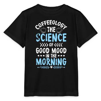 Tasse de grains de café Lève-tôt - T-shirt bio MINI CREATOR Stanley/Stella Enfant - noir - Devant - Mikhail (115cm)