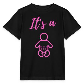 Baby Announcement Pregnancy - Girl - Surprise - Stanley/Stella MINI CREATOR Kids’ T-Shirt - black - Front - Mikhail (115cm)