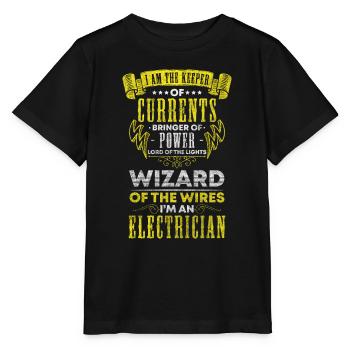 Elektroniker Watt Hochspannung - Stanley/Stella Kinder T-Shirt MINI CREATOR  - Schwarz - Vorne - Mikhail (115cm)