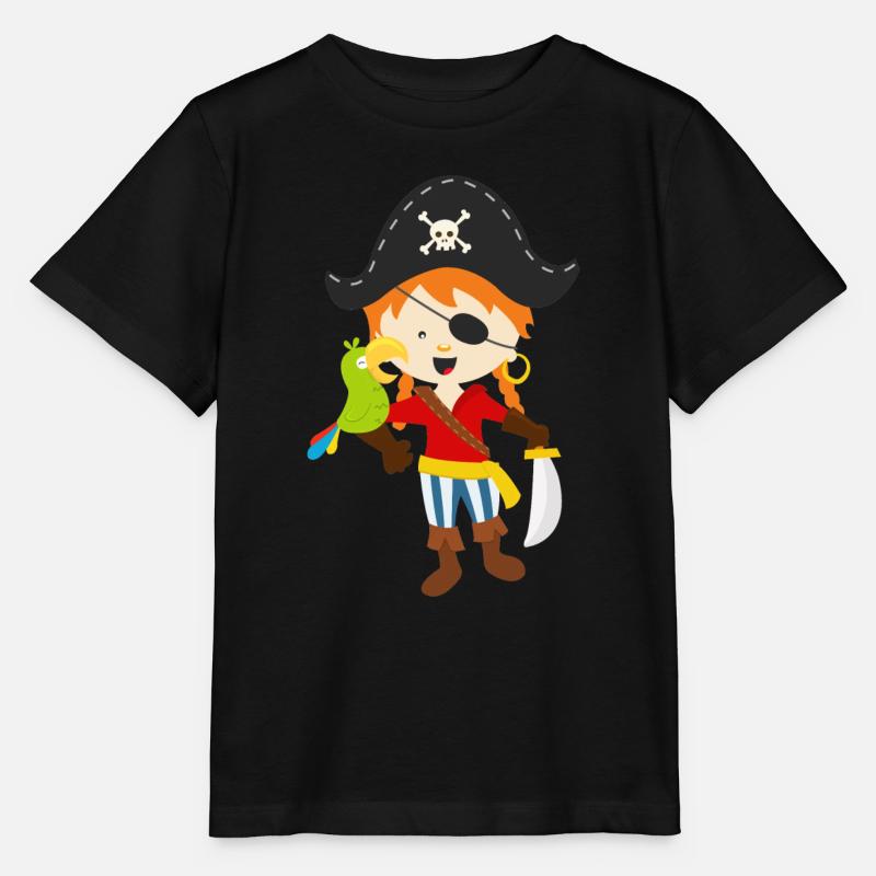 Pirat und Papagei - Stanley/Stella Kinder T-Shirt MINI CREATOR  - Schwarz