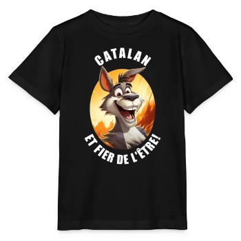 Catalan et fier de l'être - T-shirt bio MINI CREATOR Stanley/Stella Enfant - noir - Devant - Mikhail (115cm)