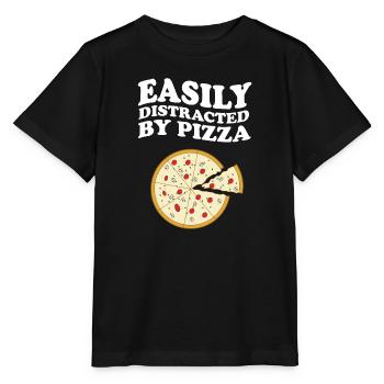 Facilement distrait par la pizza - T-shirt bio MINI CREATOR Stanley/Stella Enfant - noir - Devant - Mikhail (115cm)