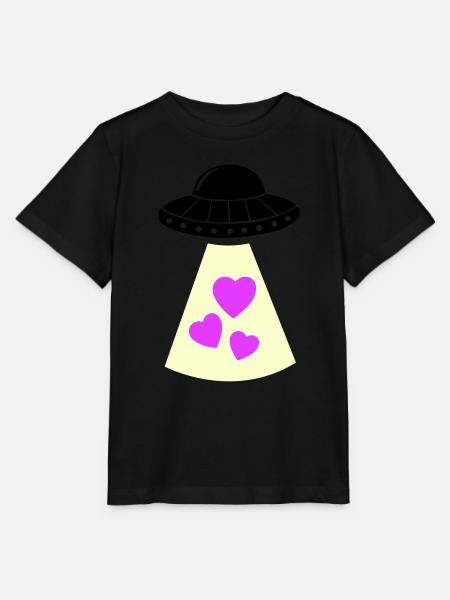 ufo herz - Stanley/Stella Kinder T-Shirt MINI CREATOR  - Schwarz