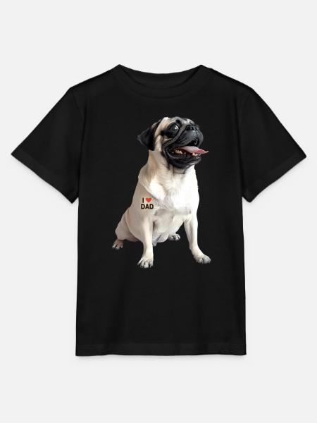 Pug Dad Papa - Stanley/Stella Kinder T-Shirt MINI CREATOR  - Schwarz