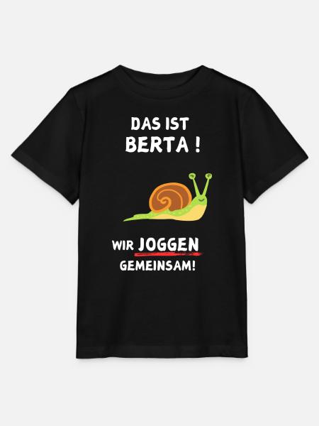 Das Ist Berta! Wir Joggen Gemeinsam! Schnecke - Stanley/Stella Kinder T-Shirt MINI CREATOR - Schwarz
