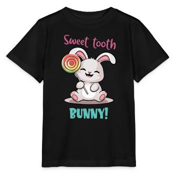 Sweet Tooth Bunny! - Stanley/Stella MINI CREATOR Kids’ T-Shirt - black - Front - Mikhail (115cm)