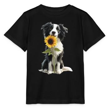 Border Collie - Stanley/Stella Kinder T-Shirt MINI CREATOR  - Schwarz - Vorne - Mikhail (115cm)