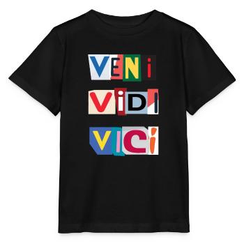 Veni Brief in Zeitungen - Stanley/Stella Kinder T-Shirt MINI CREATOR  - Schwarz - Vorne - Mikhail (115cm)