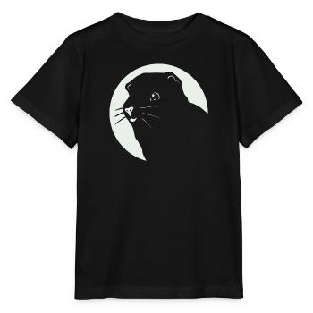 Cute guinea pig smiling silhouette - Stanley/Stella MINI CREATOR Kids’ T-Shirt - black - Front - Mikhail (115cm)