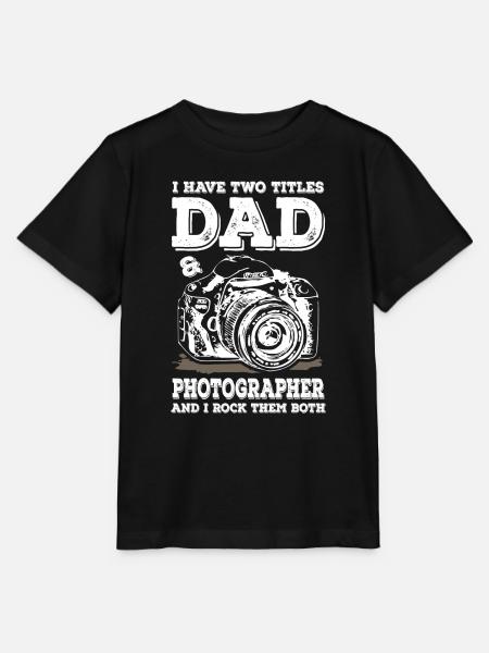Two Titles Dad and Photographer - Stanley/Stella Kinder T-Shirt MINI CREATOR - Schwarz