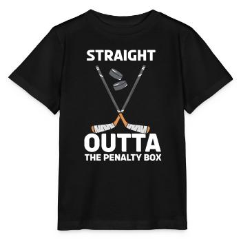 Joueur de hockey sur glace tout droit sorti de la boîte de pénalité - T-shirt bio MINI CREATOR Stanley/Stella Enfant - noir - Devant - Mikhail (115cm)