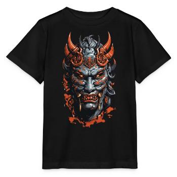 Dämonische Oni Maske Halloween Horror Design - Stanley/Stella Kinder T-Shirt MINI CREATOR  - Schwarz - Vorne - Mikhail (115cm)