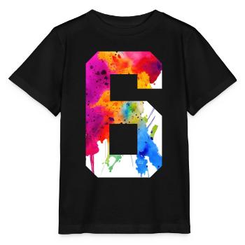 NUMBER 6 YEARS OLD 6TH BIRTHDAY - Stanley/Stella MINI CREATOR Kids’ T-Shirt - black - Front - Mikhail (115cm)