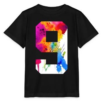 NUMBER 9 YEARS OLD 9TH BIRTHDAY - Stanley/Stella MINI CREATOR Kids’ T-Shirt - black - Front - Mikhail (115cm)