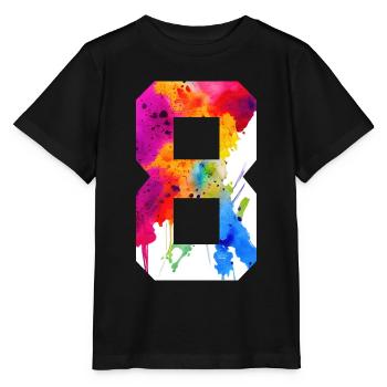 NUMBER 8 YEARS OLD 8TH BIRTHDAY - Stanley/Stella MINI CREATOR Kids’ T-Shirt - black - Front - Mikhail (115cm)