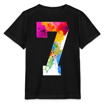 NUMBER 7 YEARS OLD 7TH BIRTHDAY - Stanley/Stella MINI CREATOR Kids’ T-Shirt - black - Front - Mikhail (115cm)