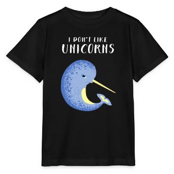 Narwhal - Je n'aime pas les licornes - T-shirt bio MINI CREATOR Stanley/Stella Enfant - noir - Devant - Mikhail (115cm)