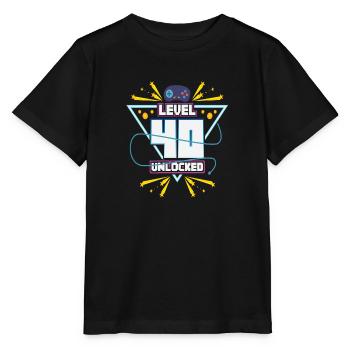 Level Up Gamer Zocker Gaming 40er Nerd Geschenk - Stanley/Stella Kinder T-Shirt MINI CREATOR  - Schwarz - Vorne - Mikhail (115cm)