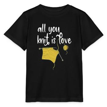 Stricken Sie alles, was Sie stricken ist Liebe - Stanley/Stella Kinder T-Shirt MINI CREATOR  - Schwarz - Vorne - Mikhail (115cm)