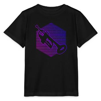 Trompeten Spieler Damen Herren Trompeter - Stanley/Stella Kinder T-Shirt MINI CREATOR  - Schwarz - Vorne - Mikhail (115cm)