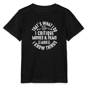Critique de cinéma Cinéphile Cinéphile Amant Drôle Critique - T-shirt bio MINI CREATOR Stanley/Stella Enfant - noir - Devant - Mikhail (115cm)