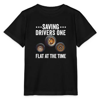 Pneu Guy Mécanicien Pneu Plat Changeur De Réparation Voiture - T-shirt bio MINI CREATOR Stanley/Stella Enfant - noir - Devant - Mikhail (115cm)