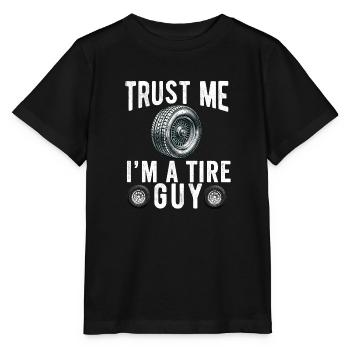 Pneu Guy Mécanicien Pneu Plat Changeur De Réparation Voiture - T-shirt bio MINI CREATOR Stanley/Stella Enfant - noir - Devant - Mikhail (115cm)