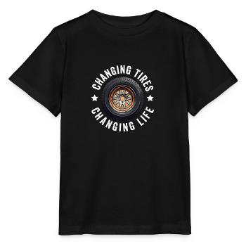 Tire Guy Mechanic Flat Tire Changer Repair Car - Stanley/Stella MINI CREATOR Kids’ T-Shirt - black - Front - Mikhail (115cm)