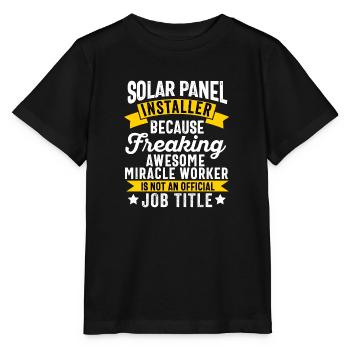 Solar Panel Installer Technician Men Renewable - Stanley/Stella MINI CREATOR Kids’ T-Shirt - black - Front - Mikhail (115cm)