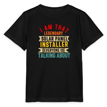 Solar Panel Installer Technician Men Renewable - Stanley/Stella MINI CREATOR Kids’ T-Shirt - black - Front - Mikhail (115cm)