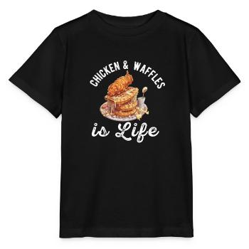 Amateur d’ailes de poulet frites au poulet et aux gaufres - T-shirt bio MINI CREATOR Stanley/Stella Enfant - noir - Devant - Mikhail (115cm)