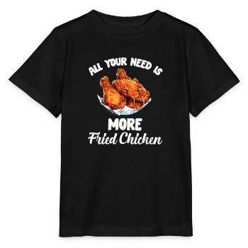 Amateur d’ailes de poulet frites au poulet et aux gaufres - T-shirt bio MINI CREATOR Stanley/Stella Enfant - noir - Devant - Mikhail (115cm)