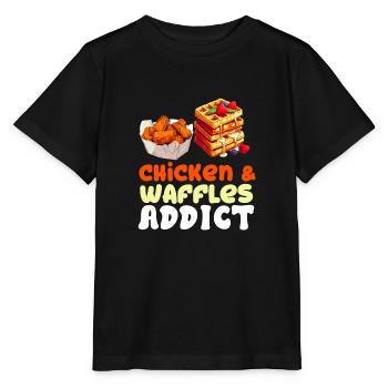 Amateur d’ailes de poulet frites au poulet et aux gaufres - T-shirt bio MINI CREATOR Stanley/Stella Enfant - noir - Devant - Mikhail (115cm)