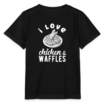Amateur d’ailes de poulet frites au poulet et aux gaufres - T-shirt bio MINI CREATOR Stanley/Stella Enfant - noir - Devant - Mikhail (115cm)