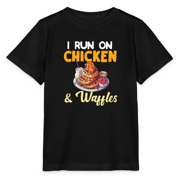 Amateur d’ailes de poulet frites au poulet et aux gaufres - T-shirt bio MINI CREATOR Stanley/Stella Enfant - noir - Devant - Mikhail (115cm)