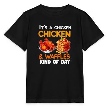 Amateur d’ailes de poulet frites au poulet et aux gaufres - T-shirt bio MINI CREATOR Stanley/Stella Enfant - noir - Devant - Mikhail (115cm)