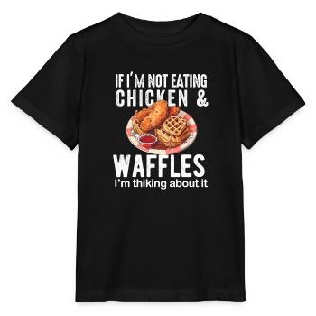 Amateur d’ailes de poulet frites au poulet et aux gaufres - T-shirt bio MINI CREATOR Stanley/Stella Enfant - noir - Devant - Mikhail (115cm)