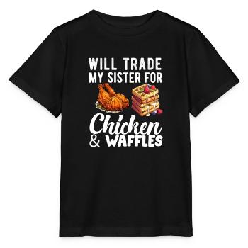 Amateur d’ailes de poulet frites au poulet et aux gaufres - T-shirt bio MINI CREATOR Stanley/Stella Enfant - noir - Devant - Mikhail (115cm)