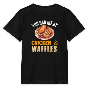 Amateur d’ailes de poulet frites au poulet et aux gaufres - T-shirt bio MINI CREATOR Stanley/Stella Enfant - noir - Devant - Mikhail (115cm)