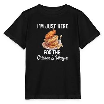 Amateur d’ailes de poulet frites au poulet et aux gaufres - T-shirt bio MINI CREATOR Stanley/Stella Enfant - noir - Devant - Mikhail (115cm)